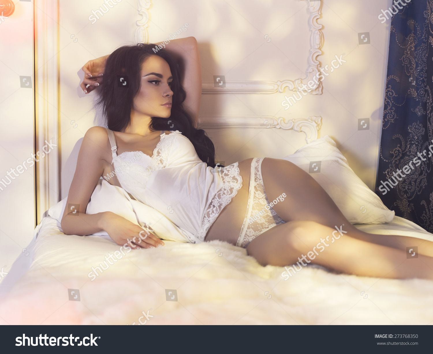 Fashion Art Photo Sensual Woman Bedroom Stock Photo Edit