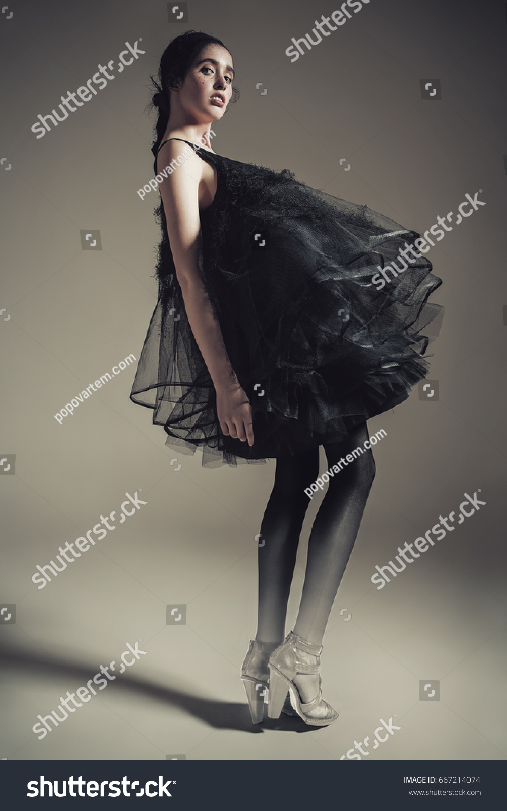 short black fluffy dress