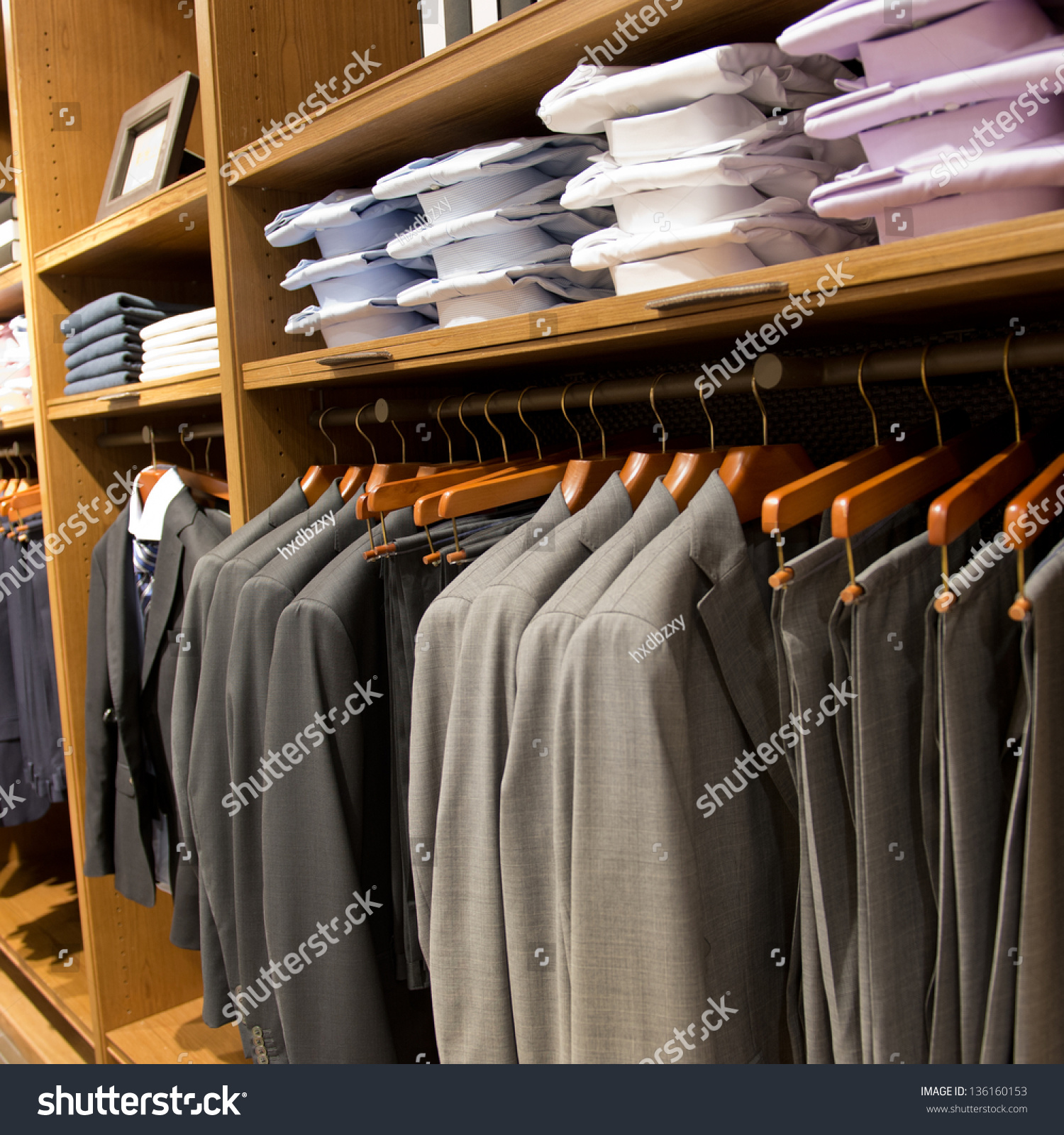 Fashion Clothing On Hangers At The Show Stock Photo 136160153 ...