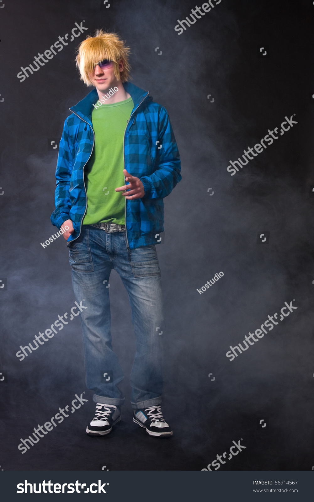 Fashion Emo Boy Posing Stock Photo 56914567 : Shutterstock