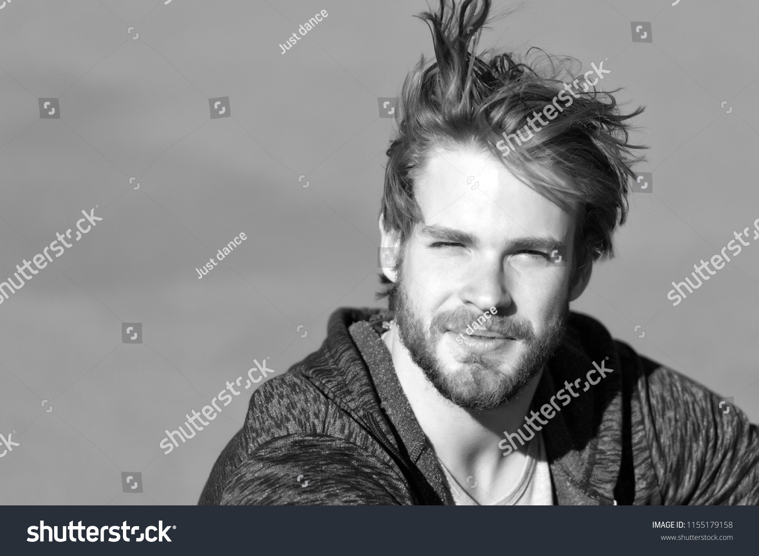 Fashion Guy Stylish Haircut Bearded Man Stock Photo Edit