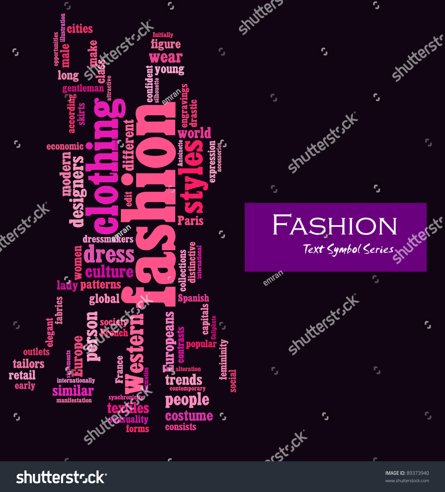 Fashion Info Text Composed In The Shape Of A Cloth (Cloud Word / Text ...