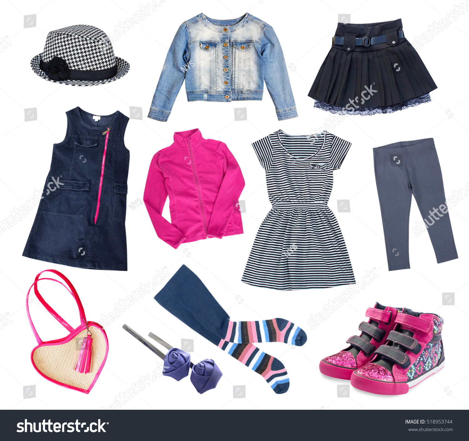 Fashion Kid Girl Clothes Set Isolated Stock Photo 518953744 | Shutterstock