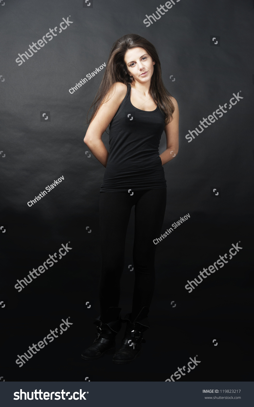 Fashion Model Wearing Black Tights Black Stock Photo 119823217 Fashion Model Wearing Black Tights Black Stock Photo 119823217