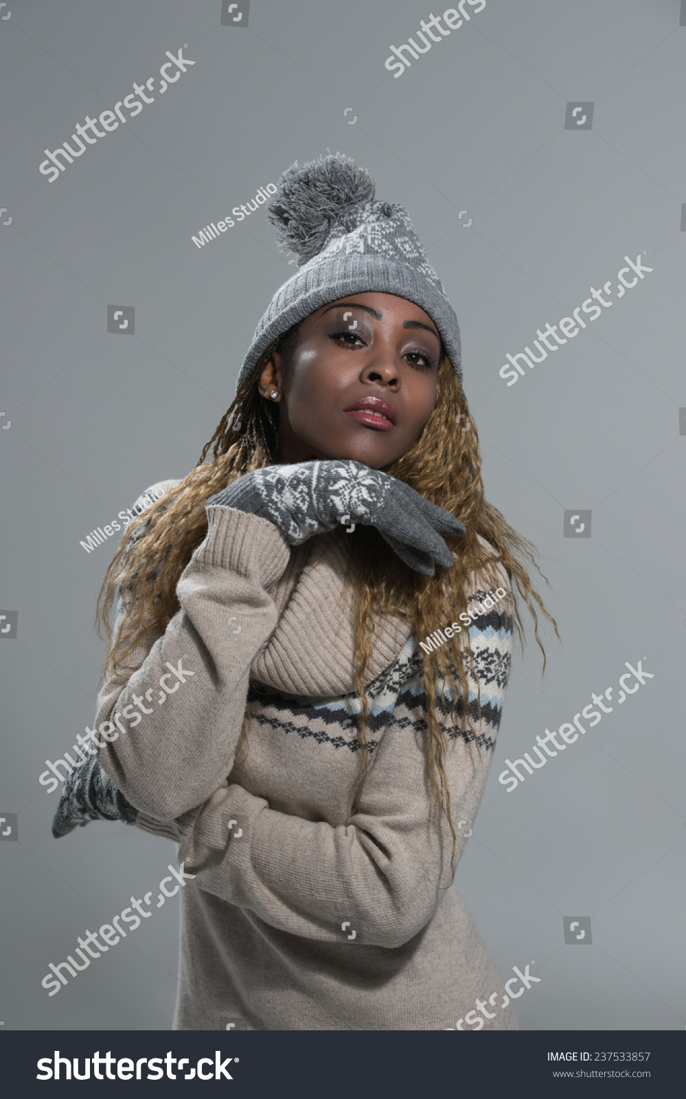 Fashion Picture Beautiful Smiling African Woman Stock Photo 237533857 ...