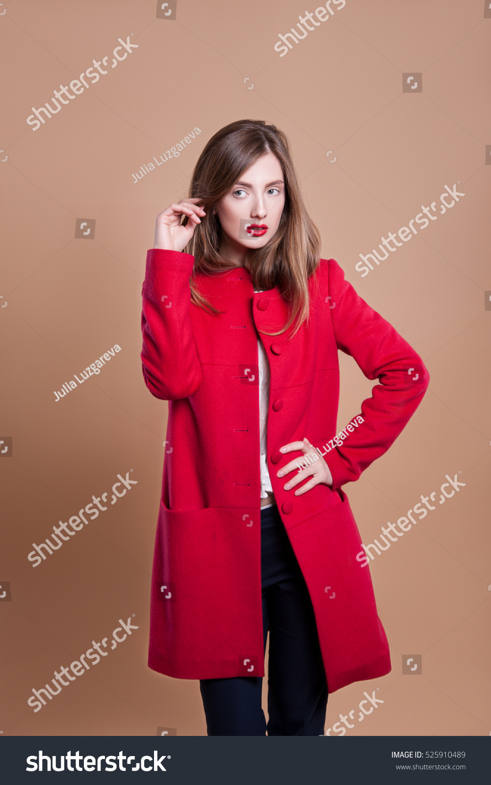 elegant red coat