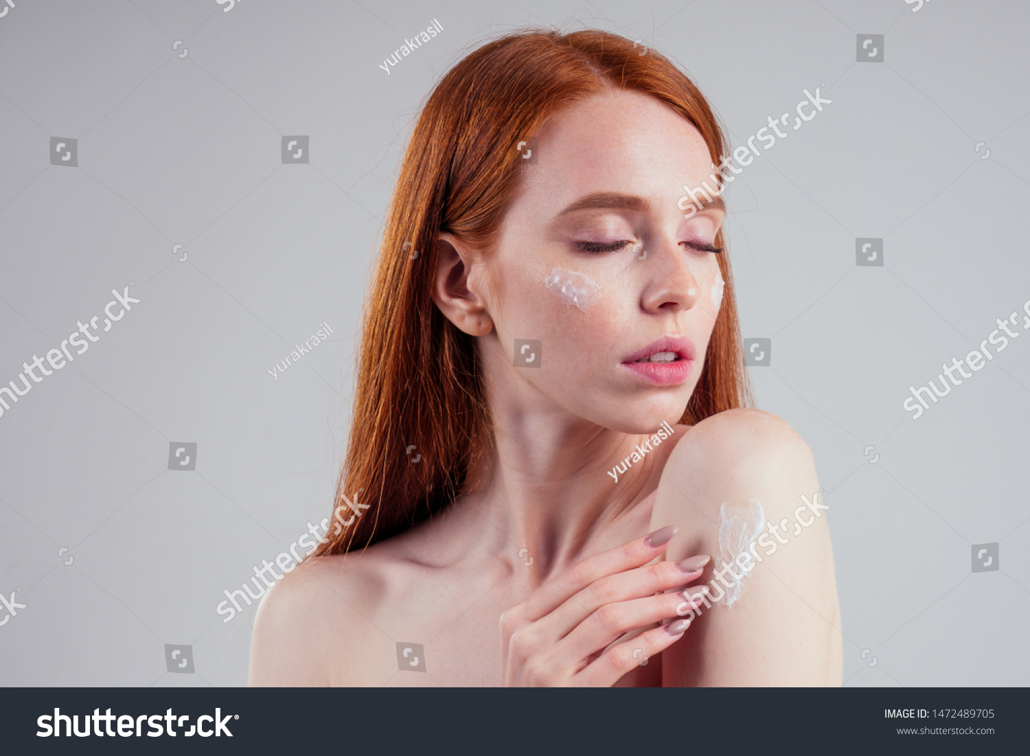 Fashion Portrait Redhead Model Nude Perfect Stock Photo Edit Now