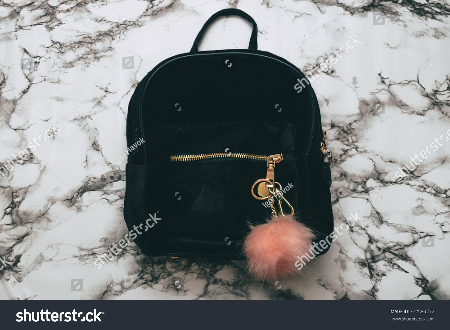 black velvet pink backpack