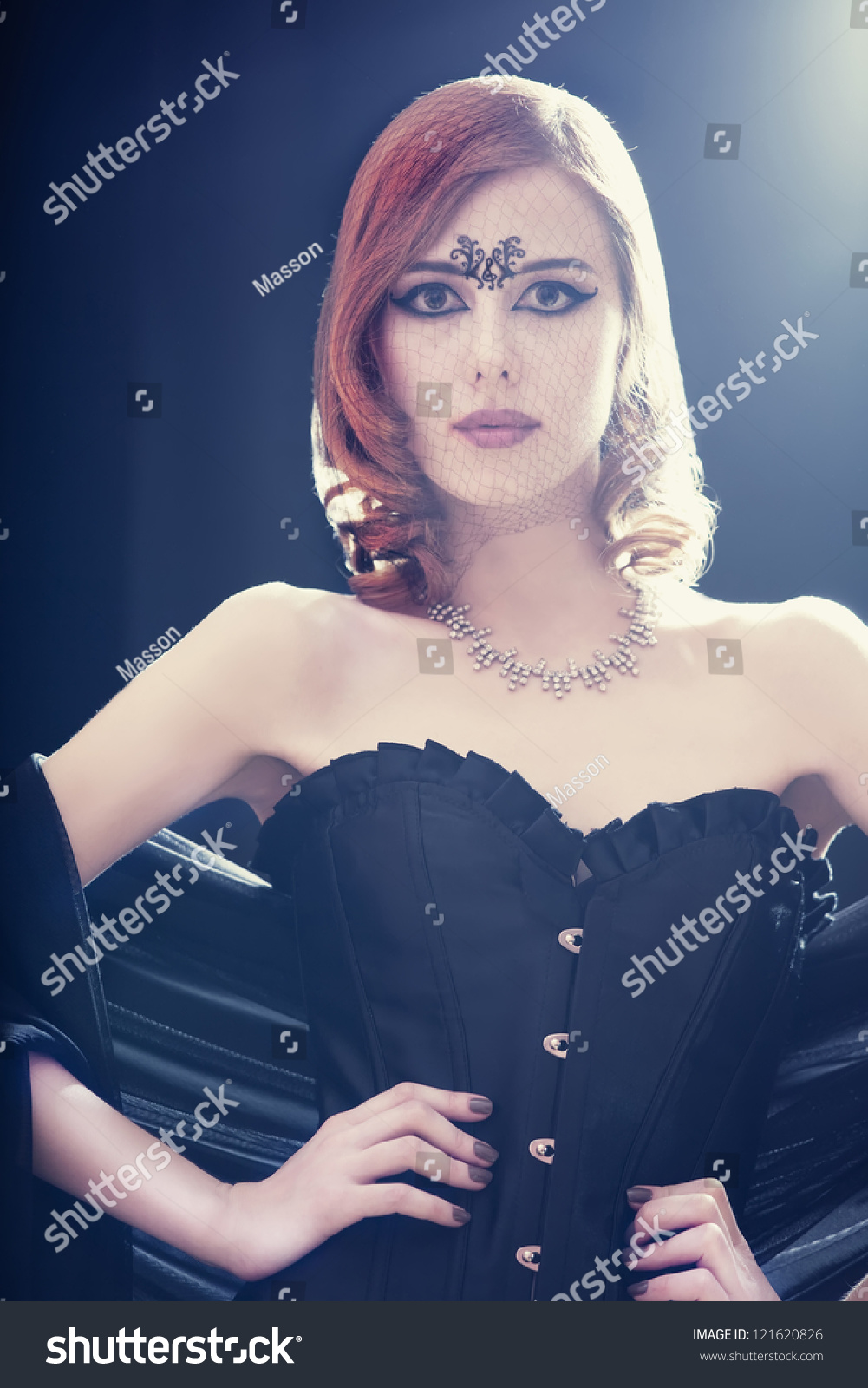 Fashion Women In Corset. Photo With Backlight. - 121620826 : Shutterstock