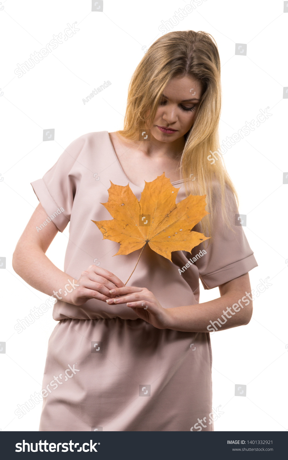 Fashionable Autumn Long Hair Blonde Girl Stock Image Download Now