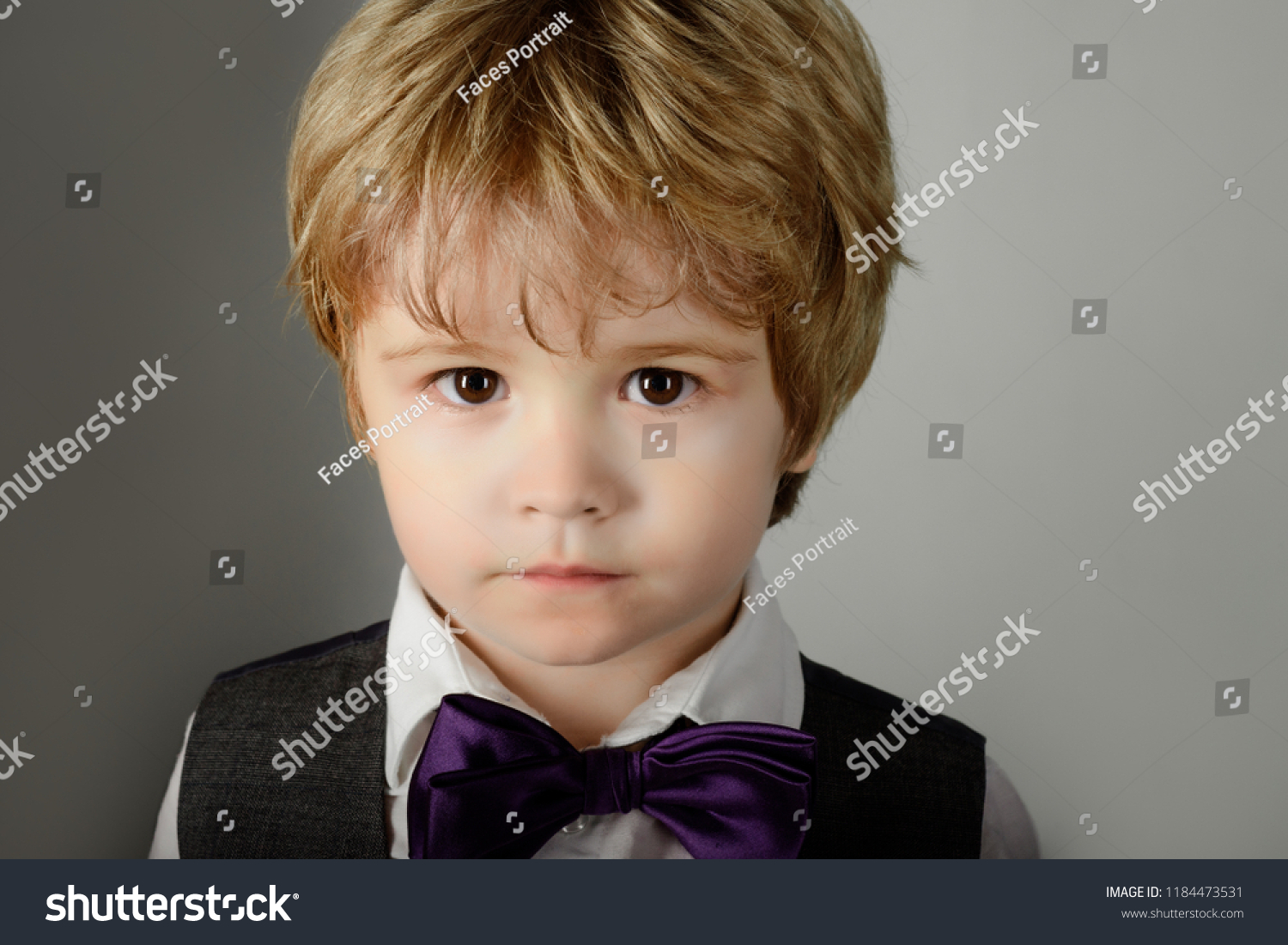 Fashionable Little Boy Bow Tie Stylish Stock Photo Edit Now