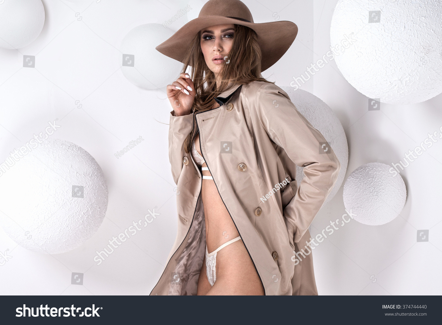 lingerie under coat