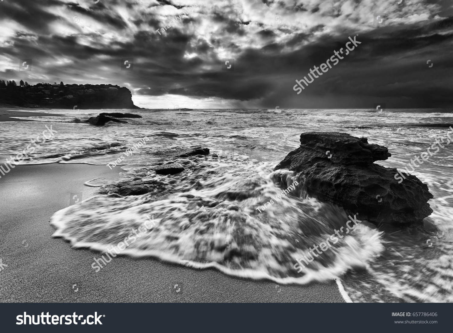 Fast Flowing Tidal Wave Overflows Sandstone Stock Photo (Edit Now ...