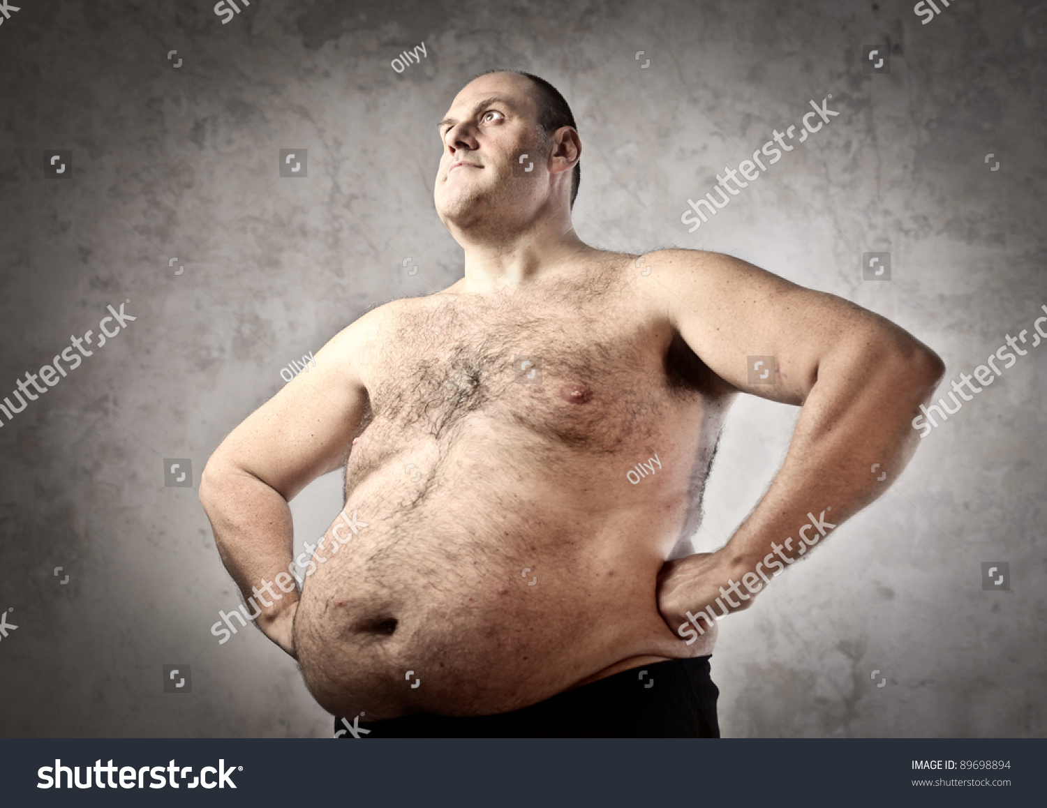 Topless Fat Man 87