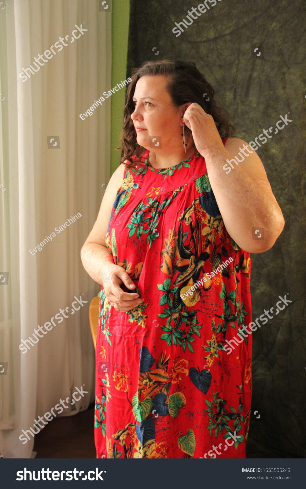 fat woman in a dress