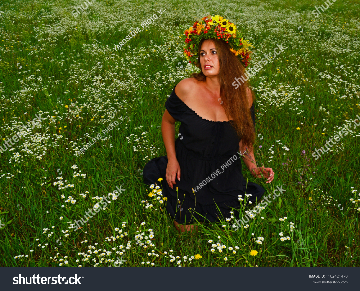 fat woman in black dress