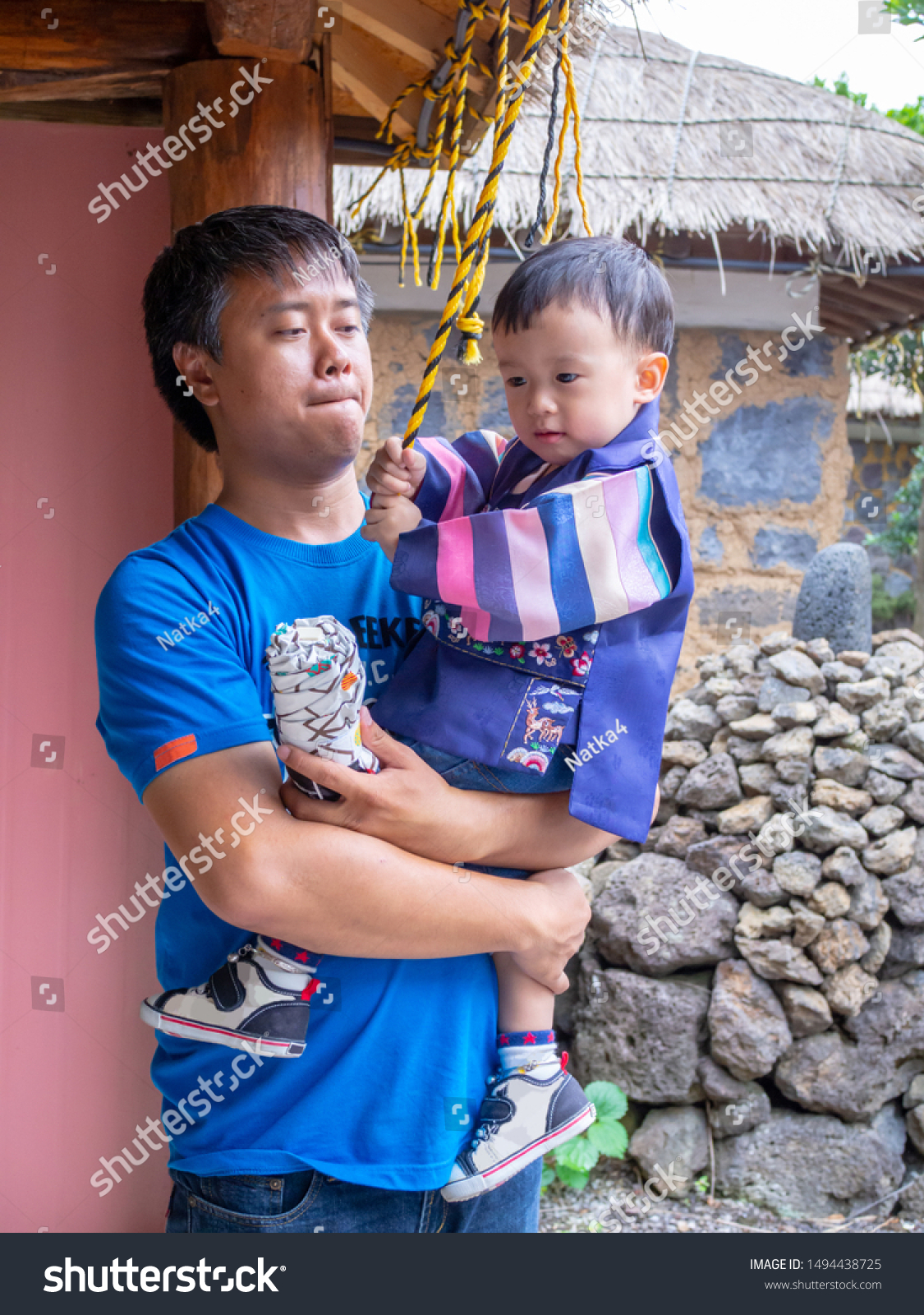 baby boy and father dress