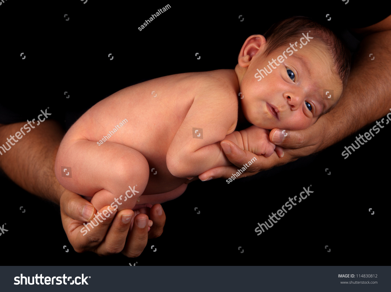 cute black newborn baby boy