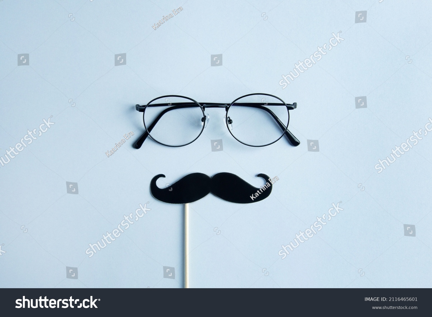 Fathers Day Holiday Concept Transparent Glasses Stock Photo 2116465601 ...