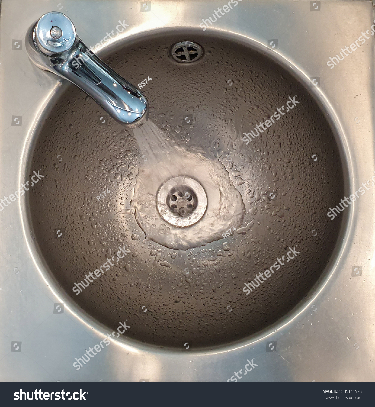 Faucet Running Water Metal Sink Use Stock Photo Edit Now 1535141993