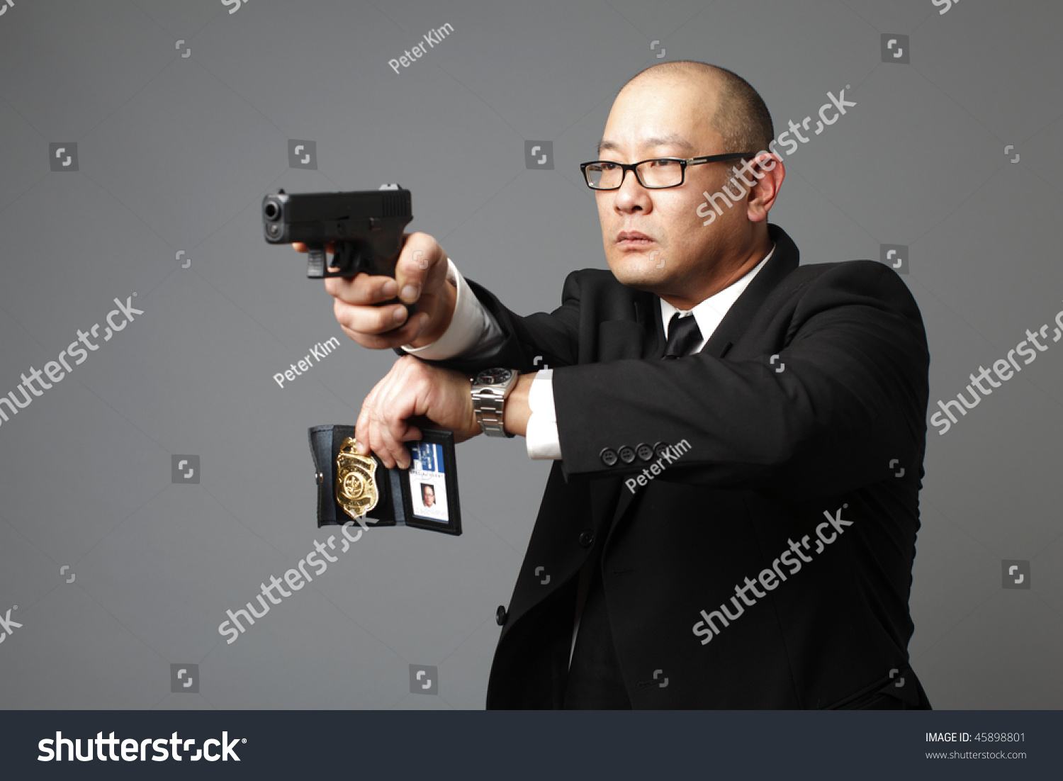 Fbi Agent Gun Badge Stock Photo 45898801 - Shutterstock