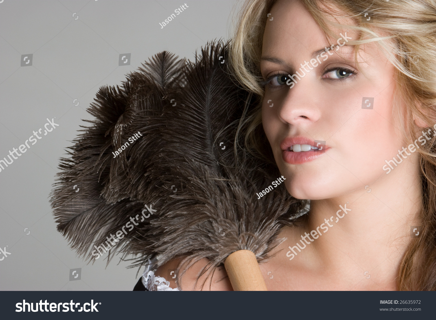 Feather Duster Woman Stock Photo 26635972 - Shutterstock