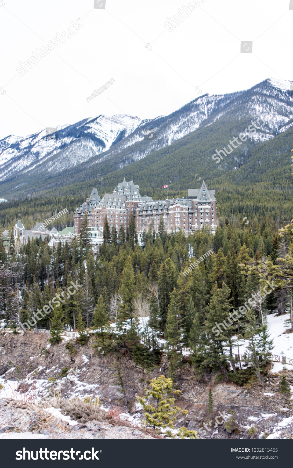 February 16 18 Banff Alberta Canada Buildings Landmarks Stock Image