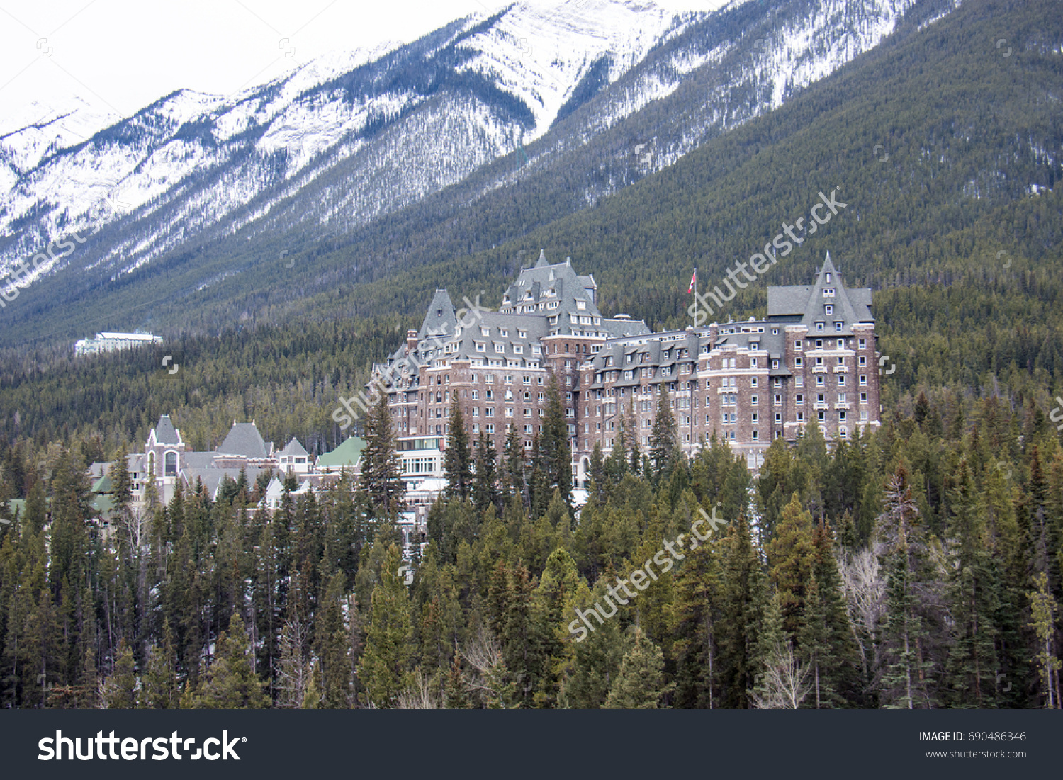 February 16 16 Banff Alberta Canada Buildings Landmarks Stock Image
