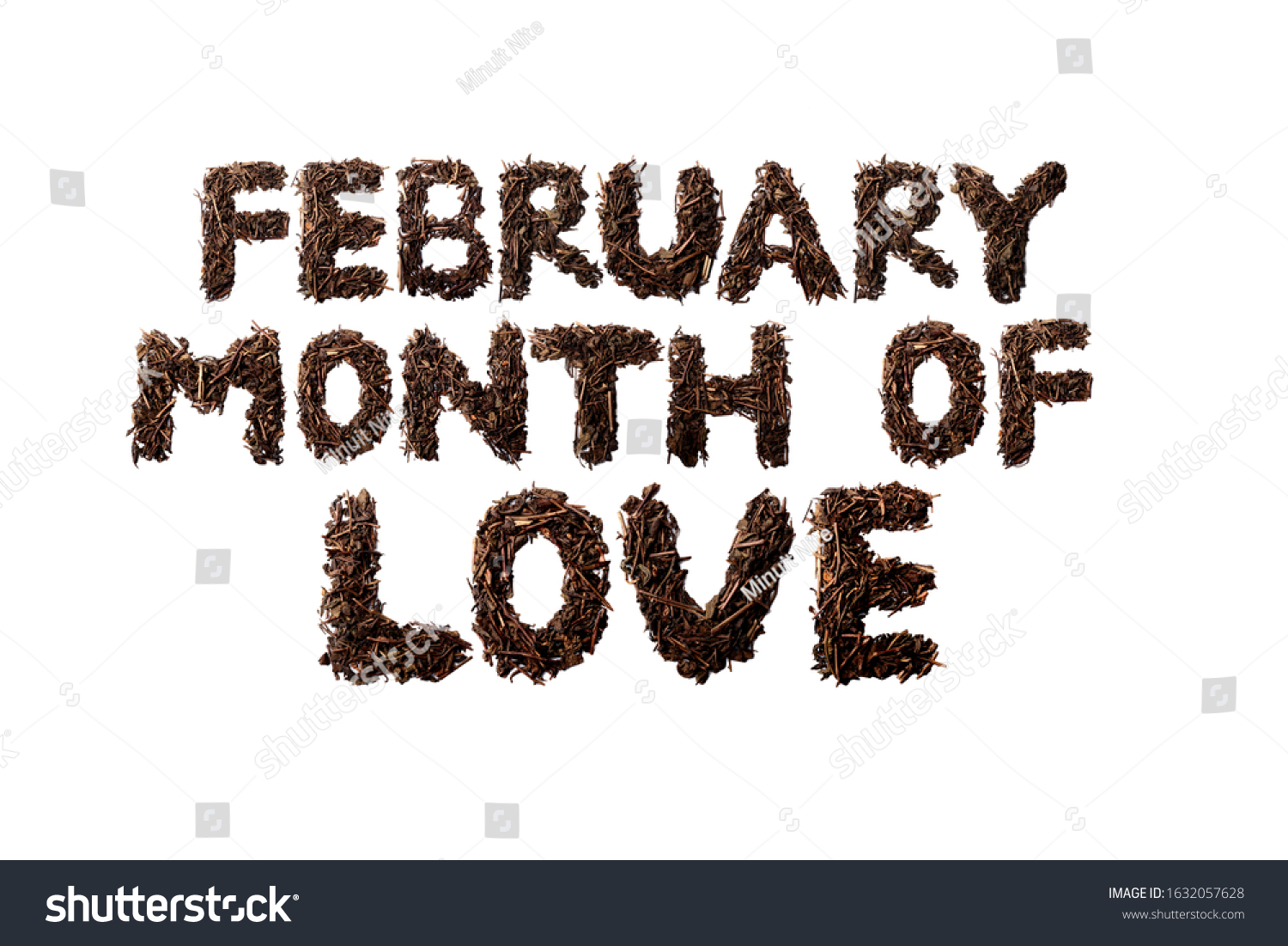 February Month Love Quote Made Dried Stock Photo Edit Now 1632057628