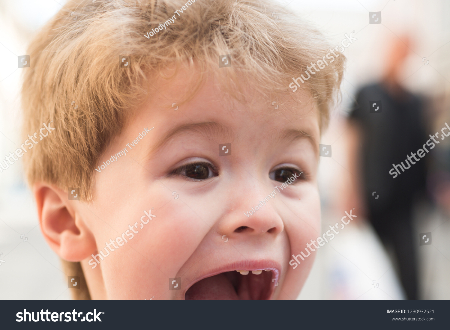 Feeling Angry Little Child Stylish Haircut Stock Photo Edit Now