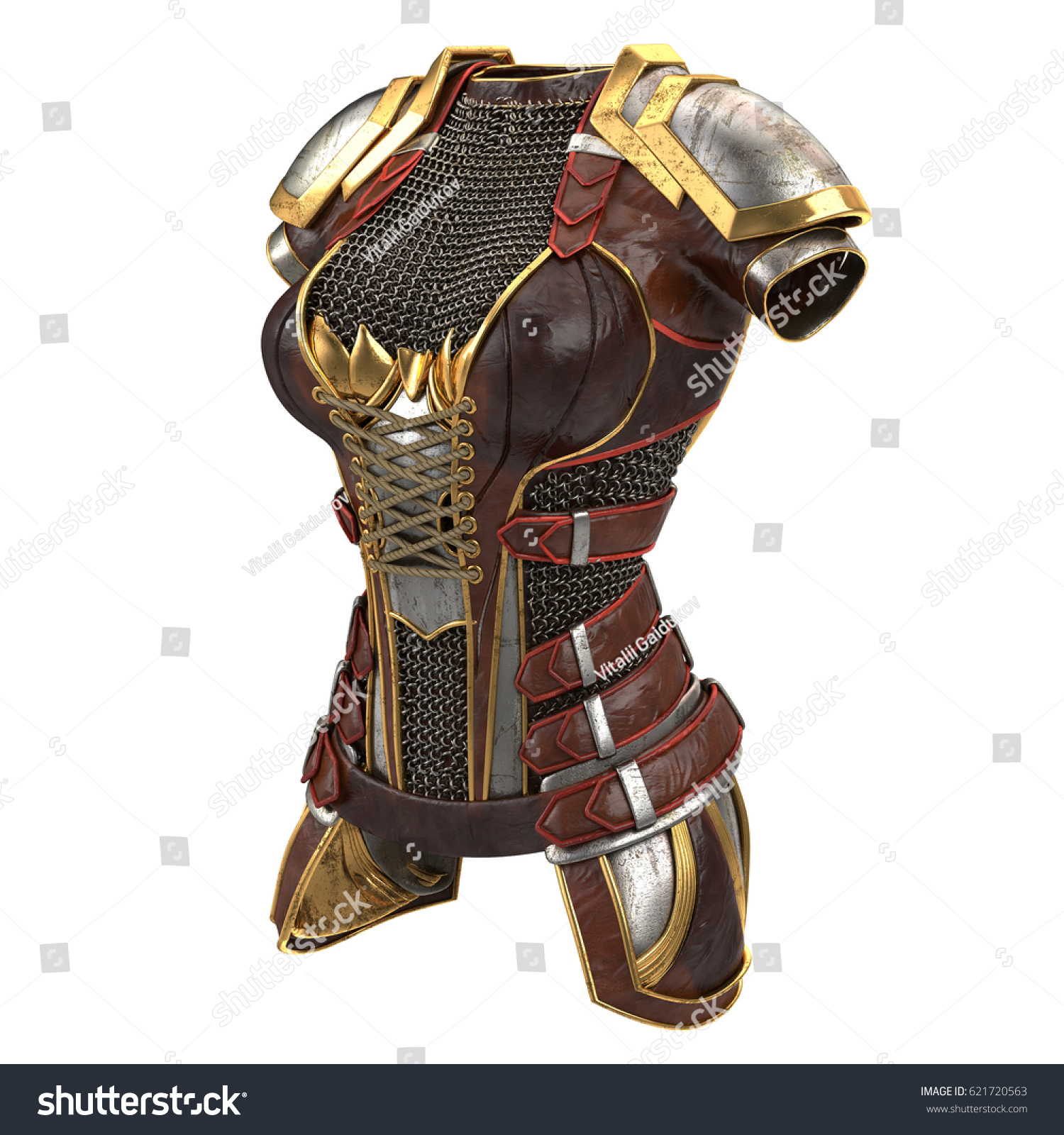 Female Armor On Body Chain Mails Stock Illustration 621720563