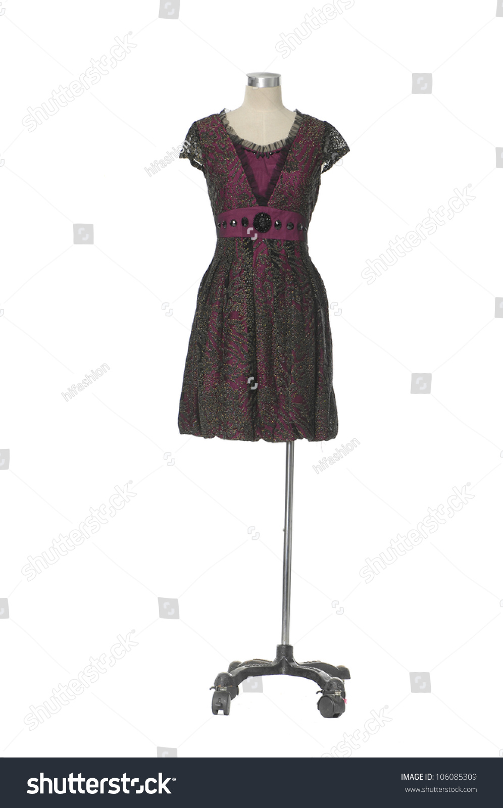 Female Evening Gown Clothing On Mannequin Isolated Stock Photo ...