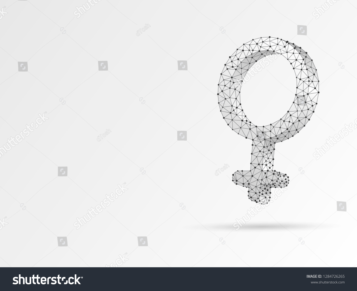 Female Gender Symbol Wireframe Digital 3d Stock Illustration 1284726265 Shutterstock