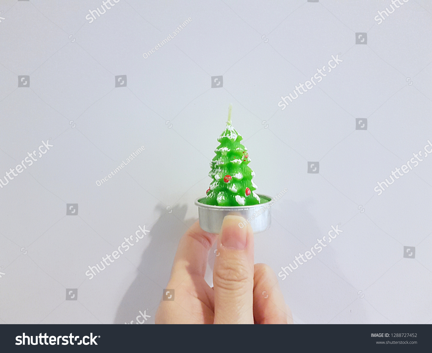 Female Hand Holding Christmas Tree Shaped Stock Photo Edit Now 1288727452