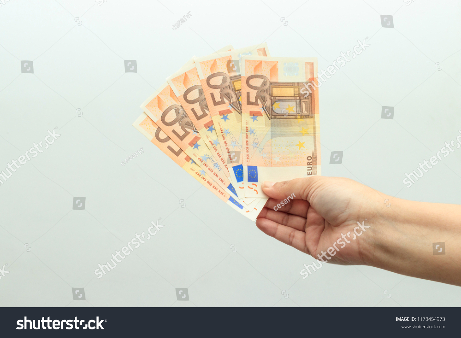 Female Hand Holding Range 50 Euro Stock Photo 1178454973 | Shutterstock