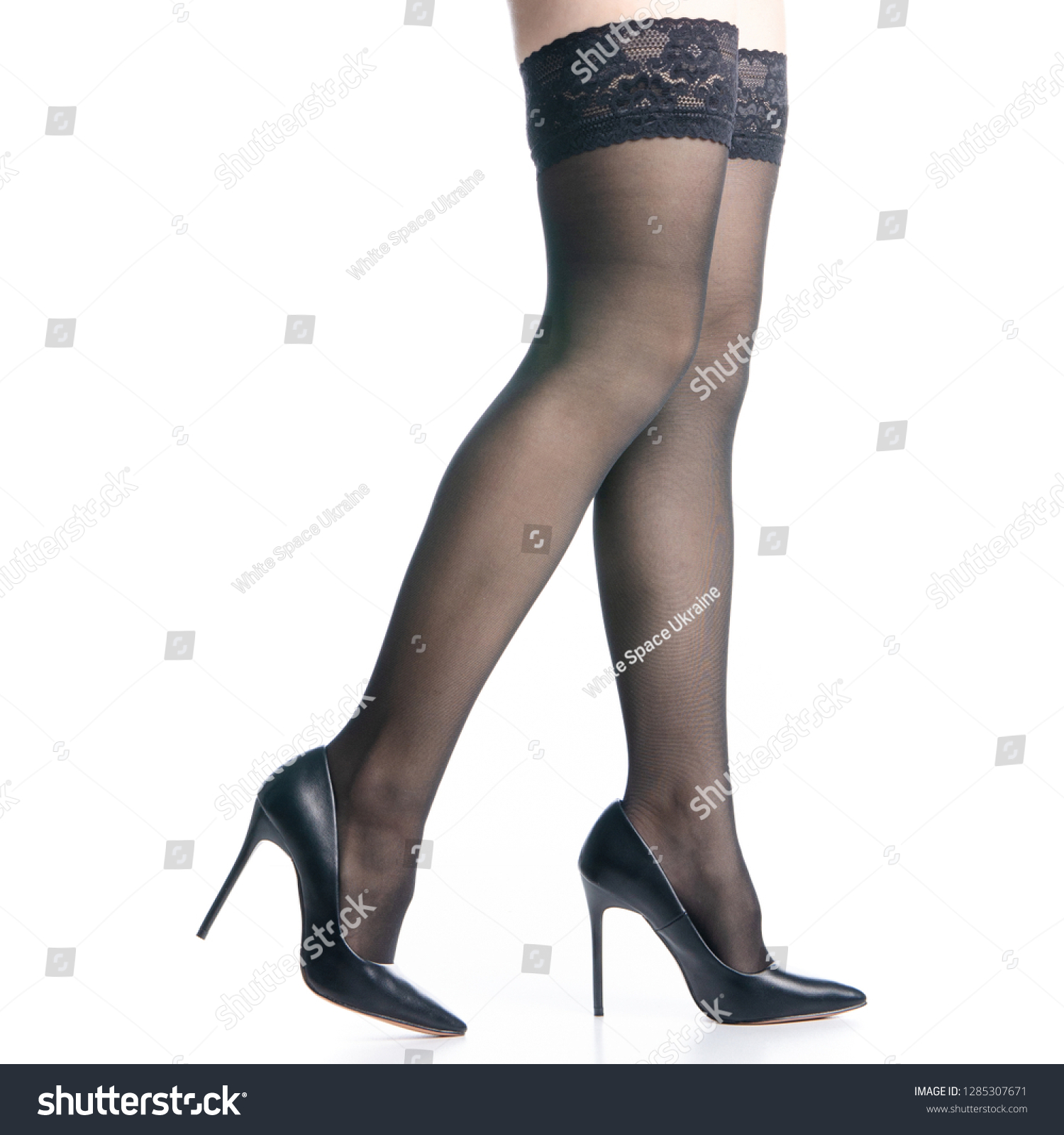 Black Stockings Heels