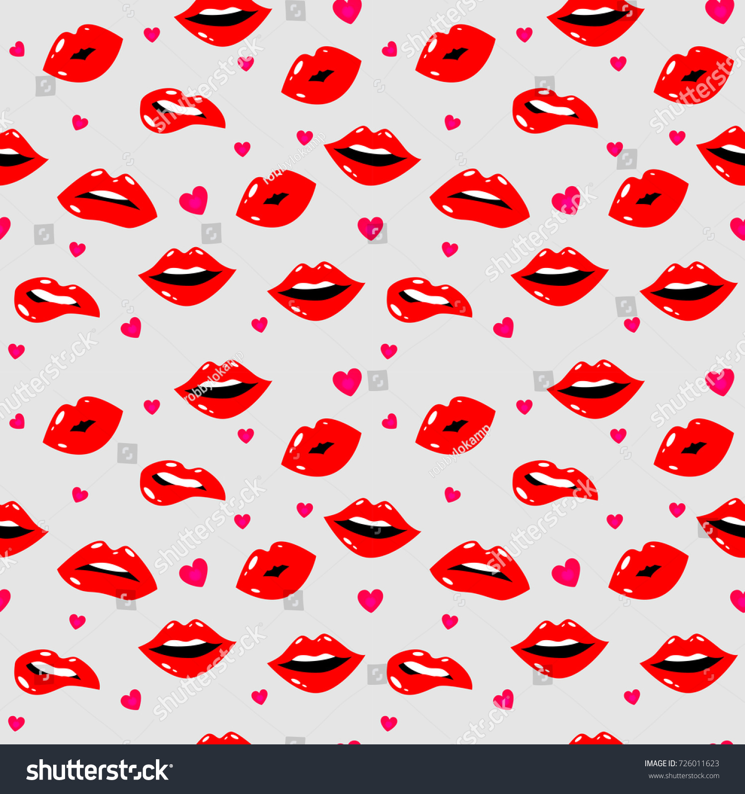 Female Lips Mouth Kiss Smile Tongue Stock Illustration