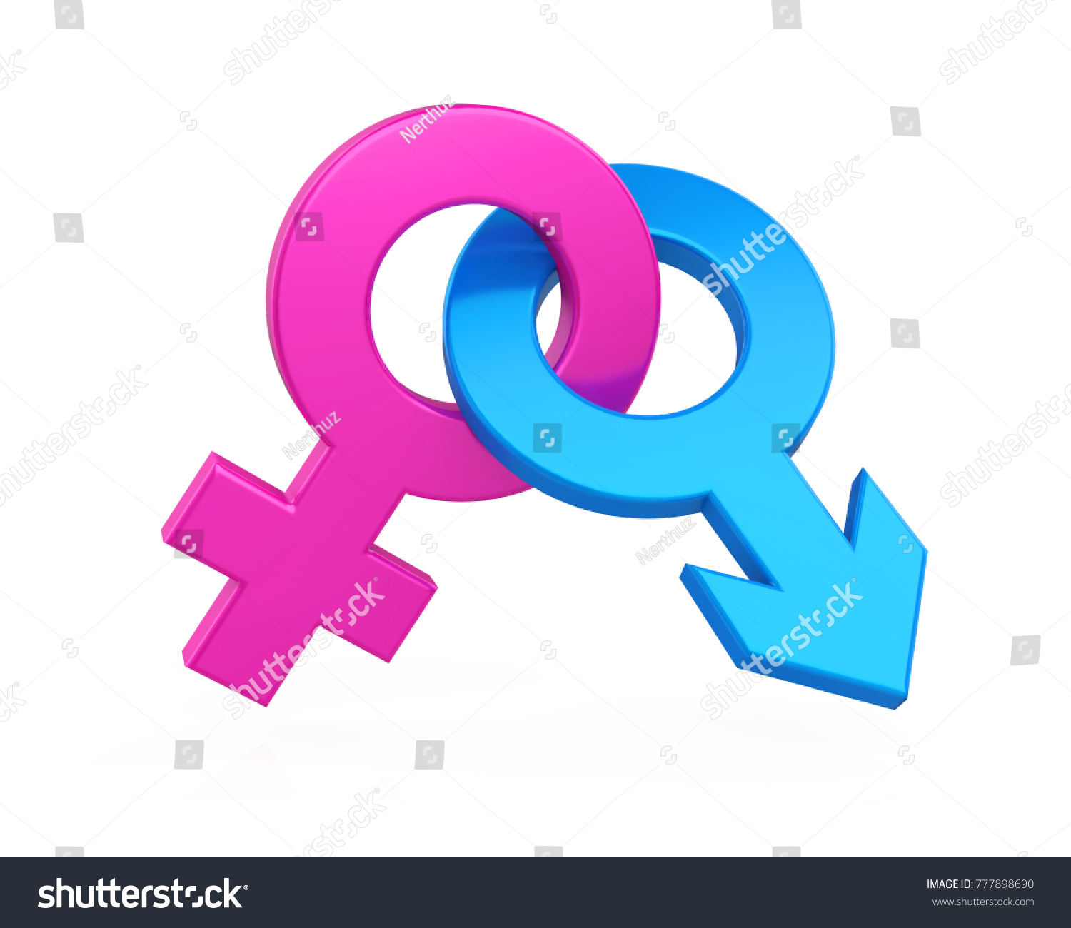 Female Male Gender Symbol Isolated 3d Stock Illustration 777898690 6932