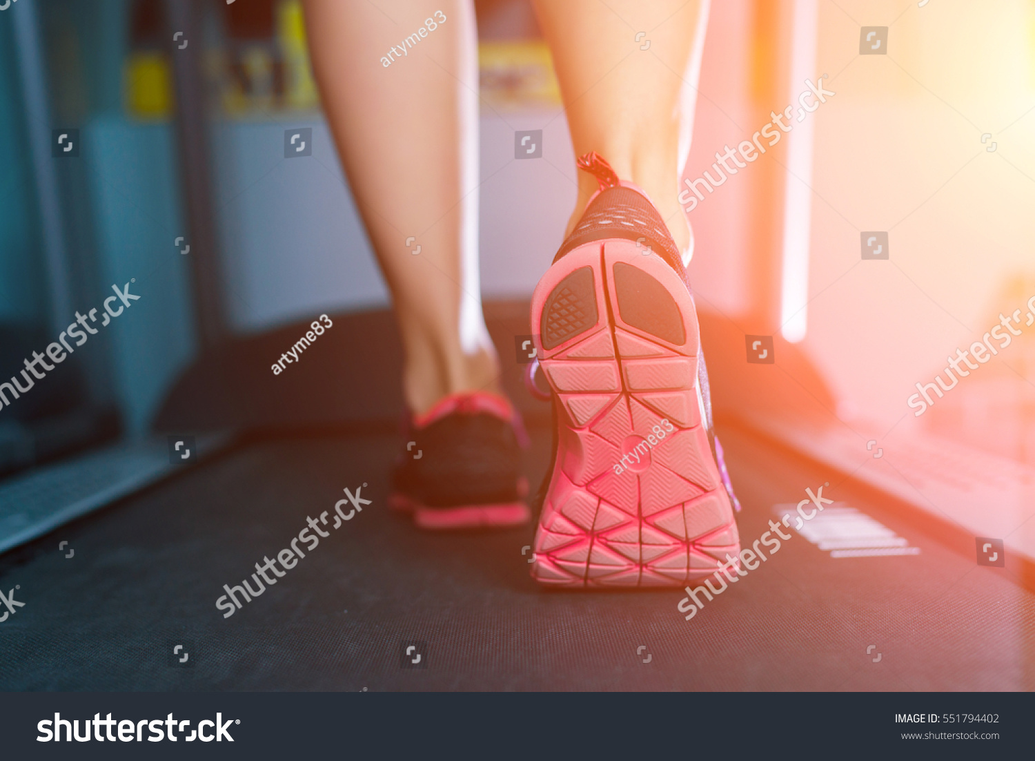 Female Muscular Feet Sneakers Running On Stock Photo (Edit Now) 551794402
