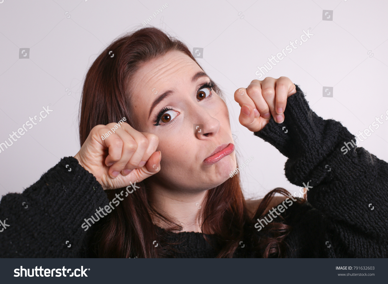 Female Pretending Cry Fake Comedy Crying Stockfoto Shutterstock