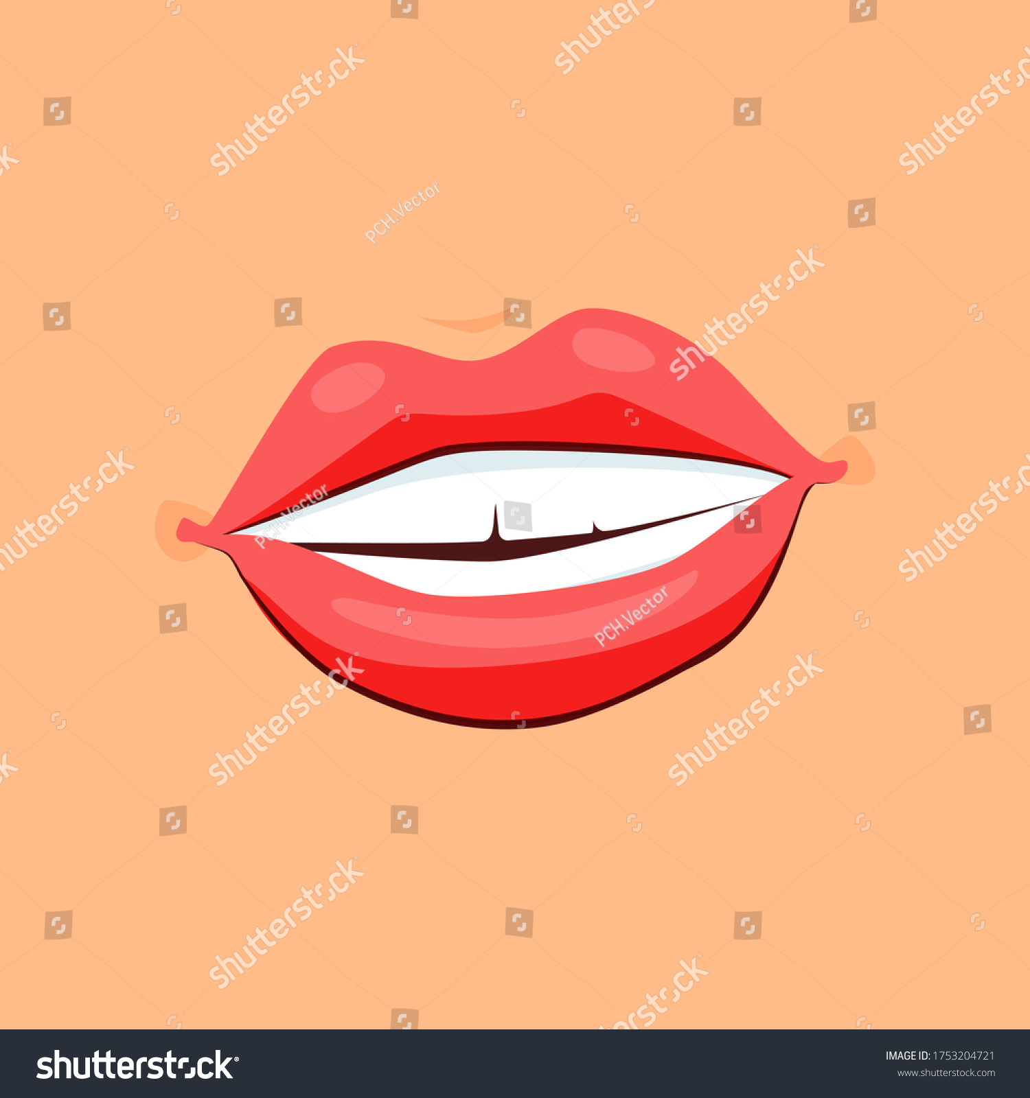 Female Smile Illustration Mouth Lips Face Stock Illustration 1753204721 ...