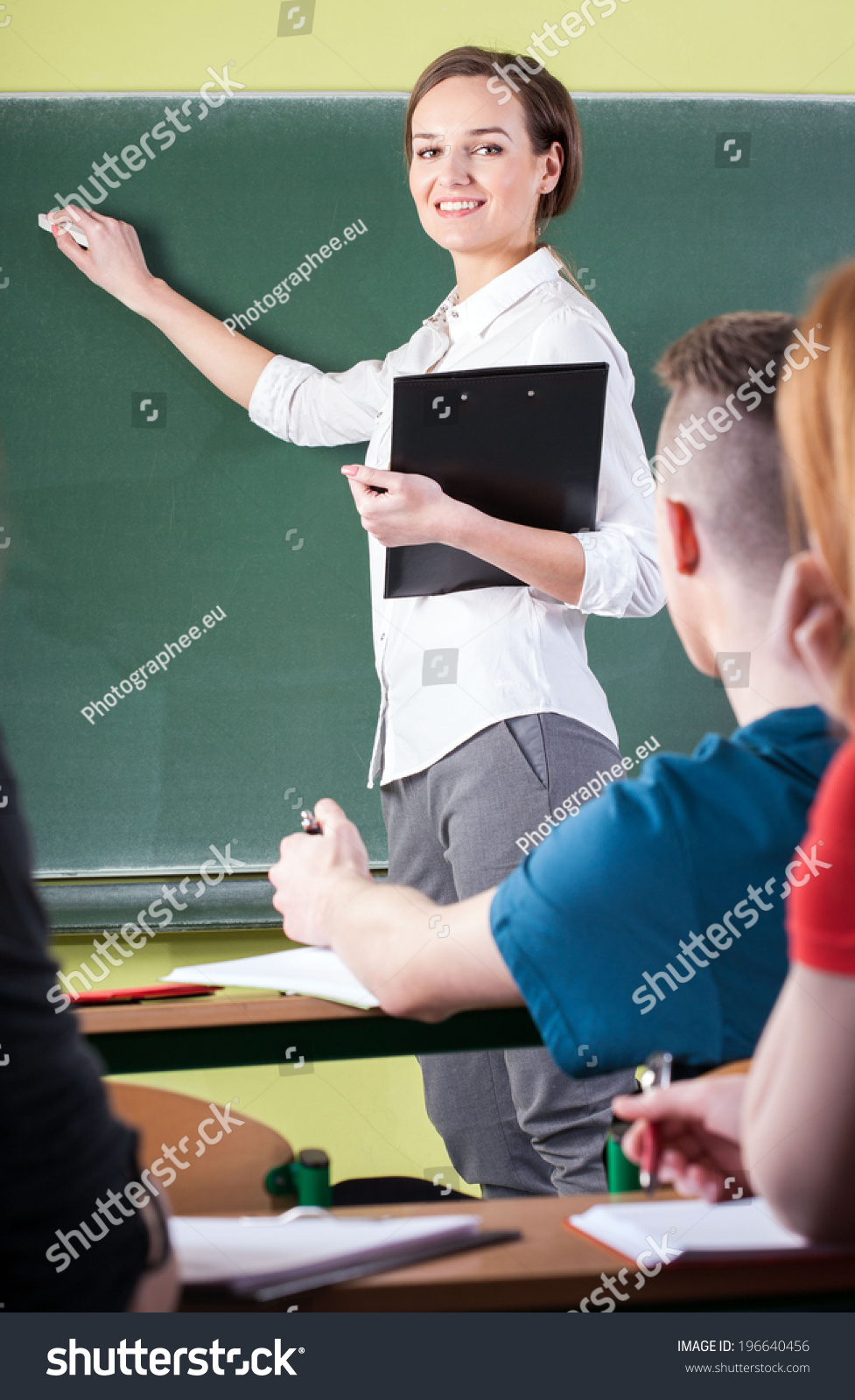 Female Teacher During Work School Vertical Stock Photo 196640456 ...