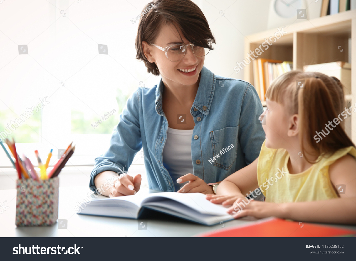 helping a child with assignment