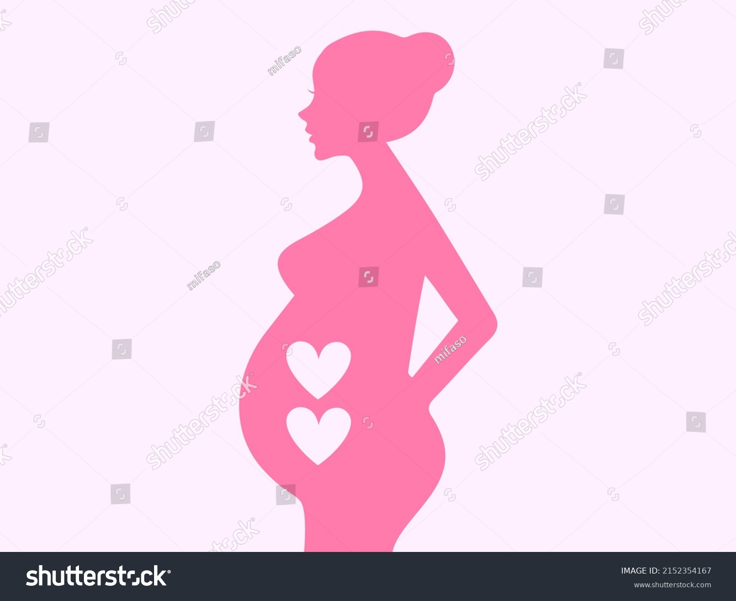 Female Twins Icon Silhouette Pregnant Twins Stock Illustration ...