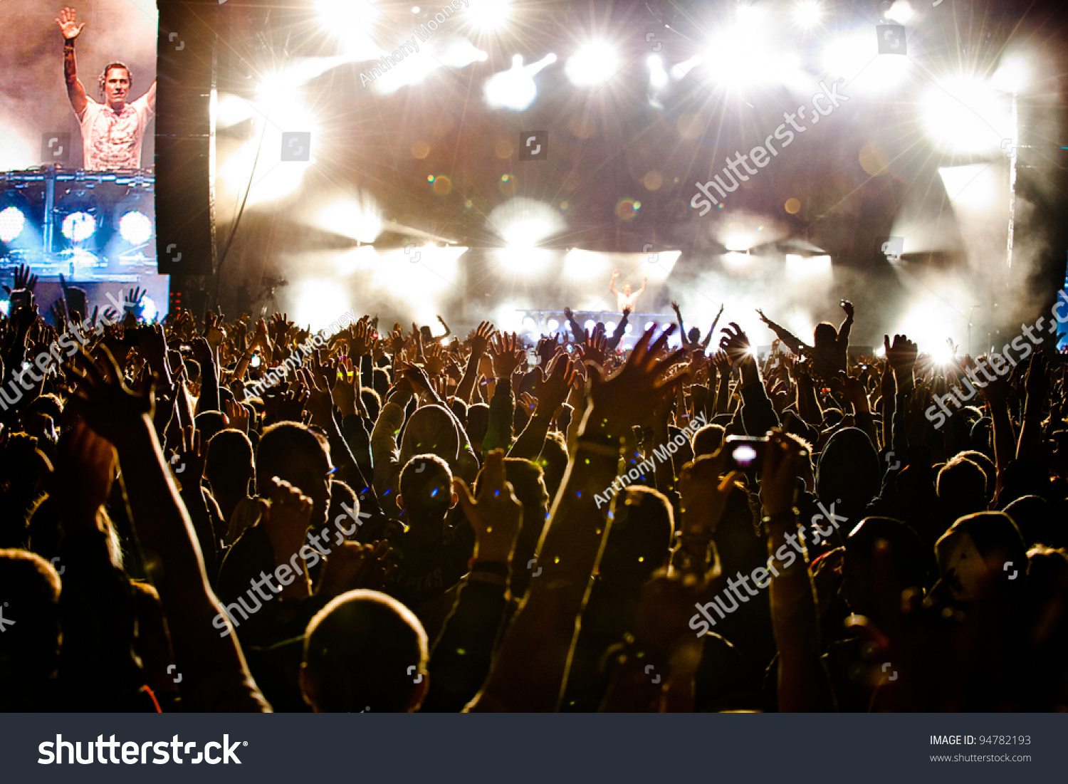 Festival Crowd - Tiesto Main Stage Hands In Air Stock Photo 94782193 ...