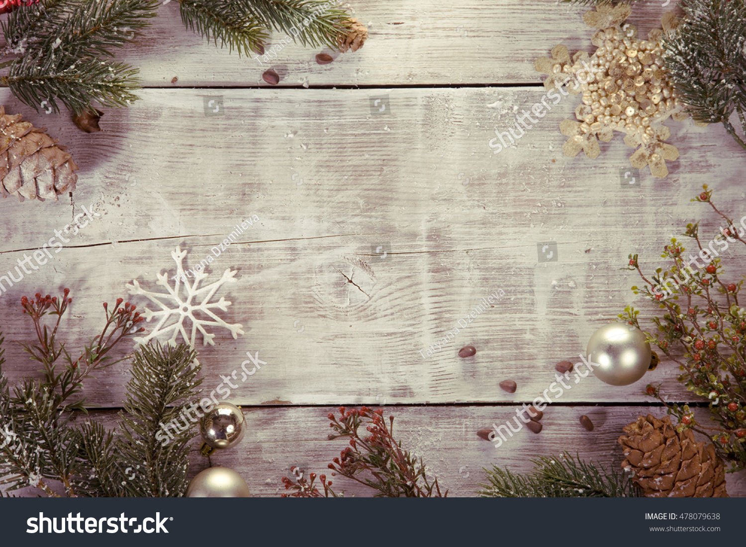 Festive Christmas Background Photo Frame Postcard Stock Photo 478079638 ...