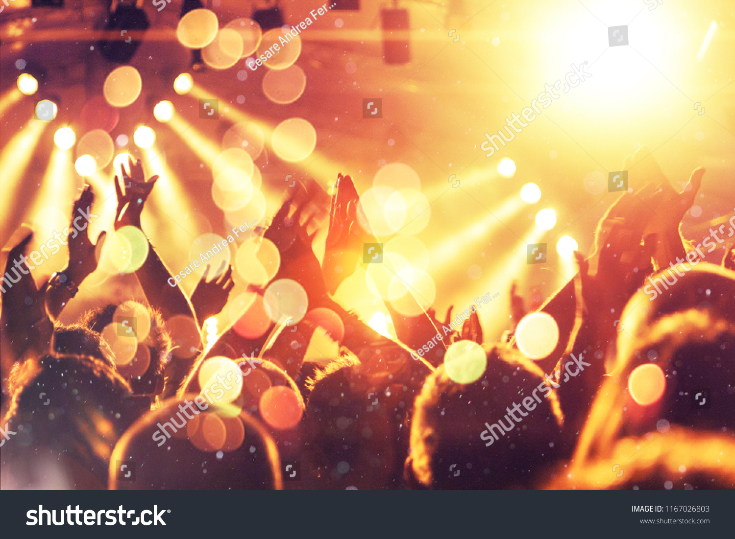 Festive Crowd Front Concert Stage Stock Photo 1167026803 | Shutterstock