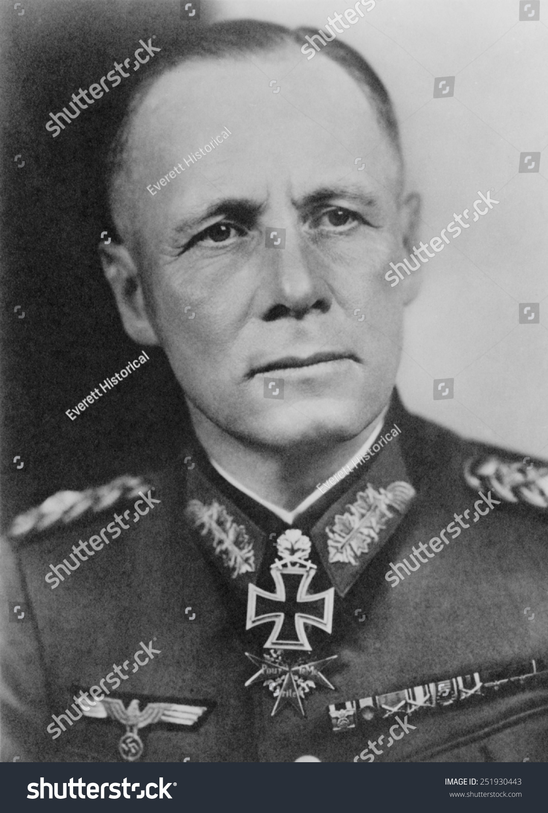 Field Marshall Erwin Rommel, German commander in France and North Africa during World War 2. Rommel had been part of Hitler's circle in 1938-39, but was never a member of the Nazi Party. Ca. 1940-44.