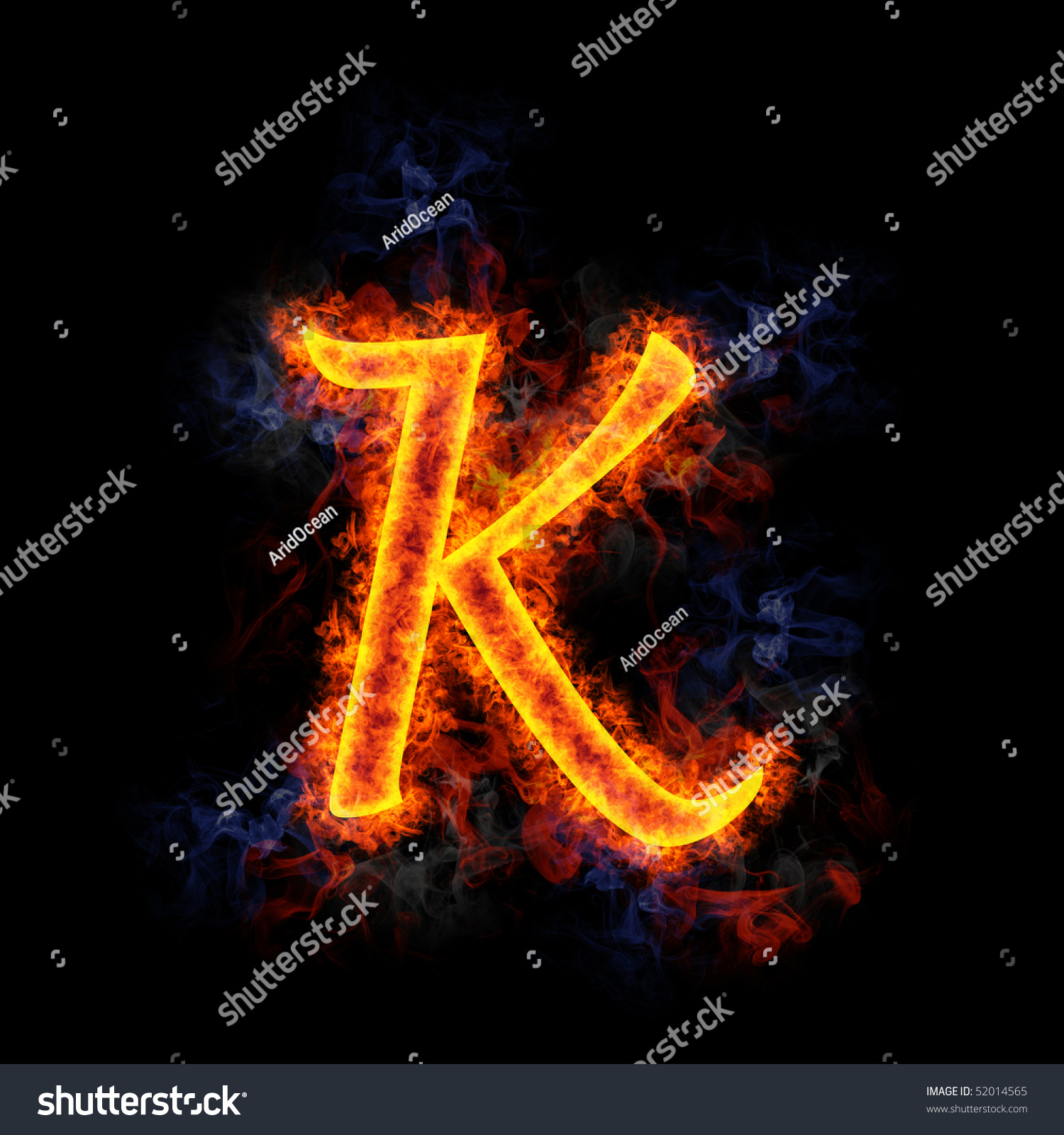 Fiery, Burning Letter K Stock Photo 52014565 : Shutterstock