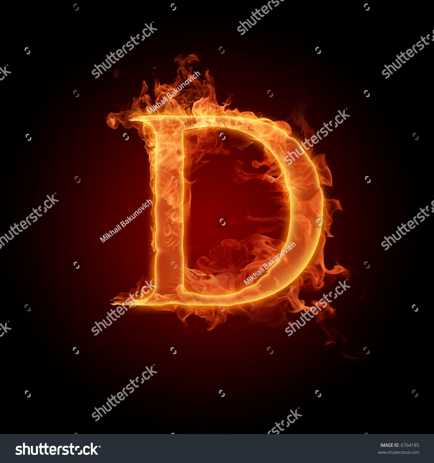 Fiery Font. Letter D Stock Photo 6764185 : Shutterstock